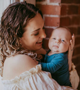 Sarah holding baby Easton
